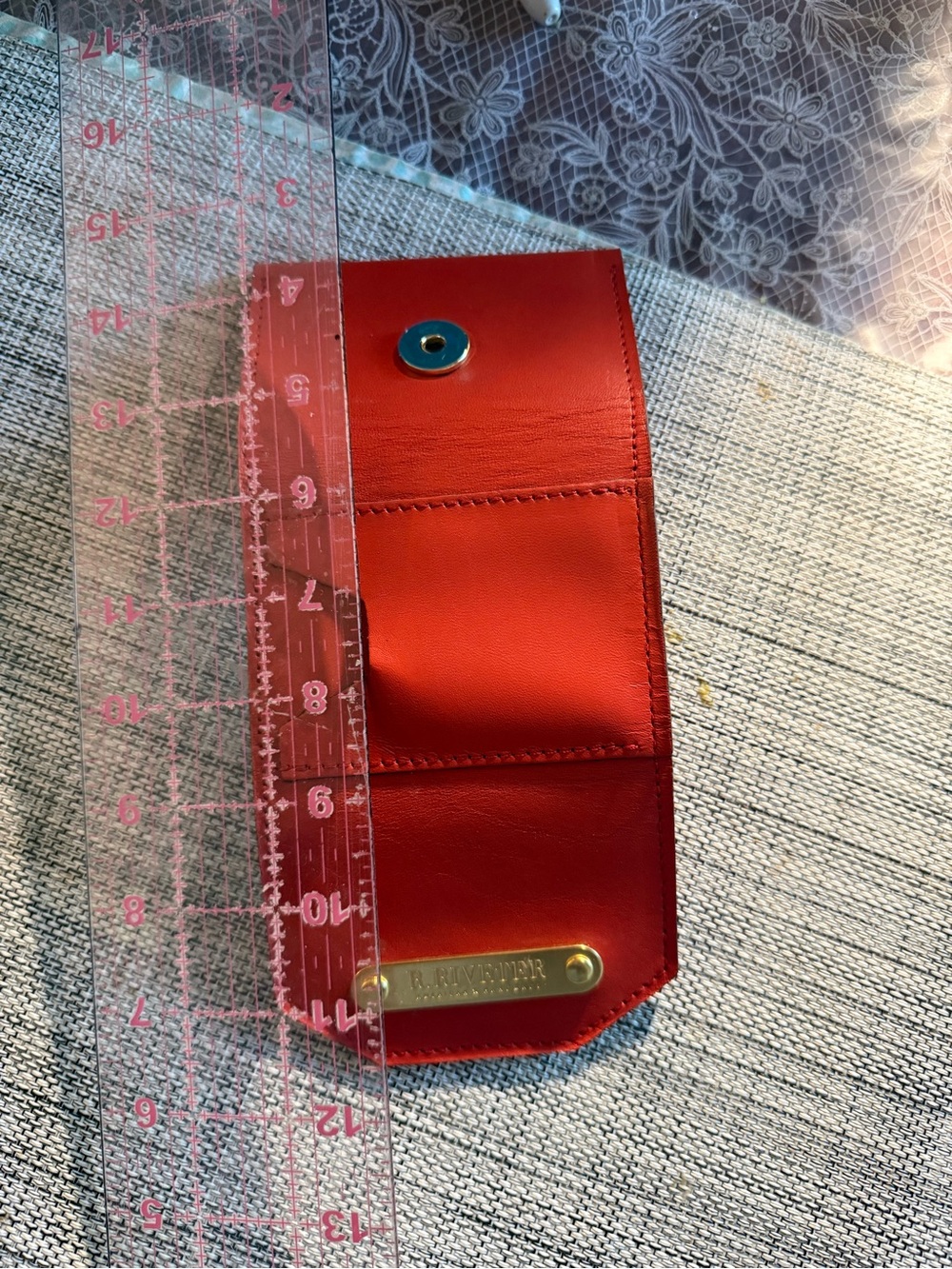 R. R. RITTER Red Leather Card Wallet - Picture 3 of 3